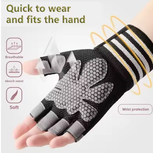 <b>Weight</b> Lifting <b>Gloves</b> with Wrist Support Anti-Slip, Breathable Gym <b>Gloves</b> with Palm Protection for Workout & Fitness <b>Training</b> - Product Image 3