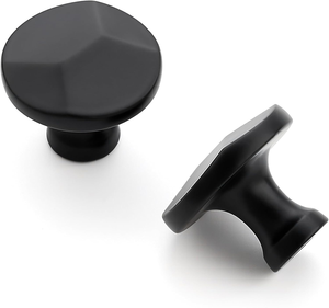 <b>Matte</b> <b>Black</b> Round Cabinet Knobs Modern Drawer Knobs Furniture Hardware <b>Kitchen</b> Cabinet Cupboard Dresser Door <b>Handle</b> - Product Image 1