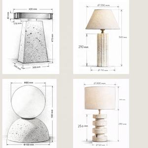 트라버틴 천연석 침대 옆 테이블 램프 모던 노르딕 디자인 독서등 따뜻한 백색광 호텔 침실 장식용 - Product Image 4