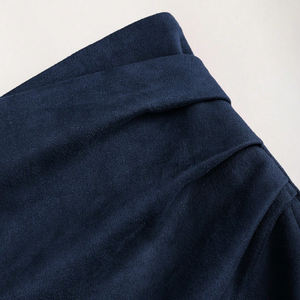 Minifaldas de nailon elástico de gamuza fruncida para mujer, ajustadas, con cierre invisible y diseño cruzado en la parte delantera, venta al por mayor - Product Image 4