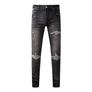 Jeans de Mezclilla Premium para Hombre, Estilo Coreano, Corte Recto, Pantalones de Algodón Lavado, Ropa Casual Elegante, Logotipo Personalizado, Venta al Por Mayor - Product Image 3