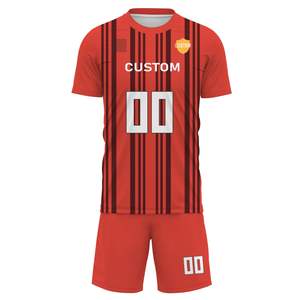 High Quality Breathable Men's Soccer Wear Customizable Team Uniform Set OEM Wholesale Service Soccer Jersey Uniform - Product Image 2