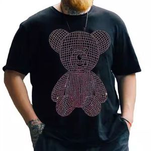 Customized High Quality Men's Acid Wash <b>Rhinestone</b> Canvas Casual Solid T-shirts Streetwear Retro Boxy Cozy Vintage Luxury <b>Tops</b> - Product Image 6