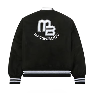 Chaqueta Varsity Unisex Estilo Urbano, Chaqueta Letterman de Béisbol con Parches Bordados Personalizados, Botones a Presión, Cuello y Puños Acanalados - Product Image 2