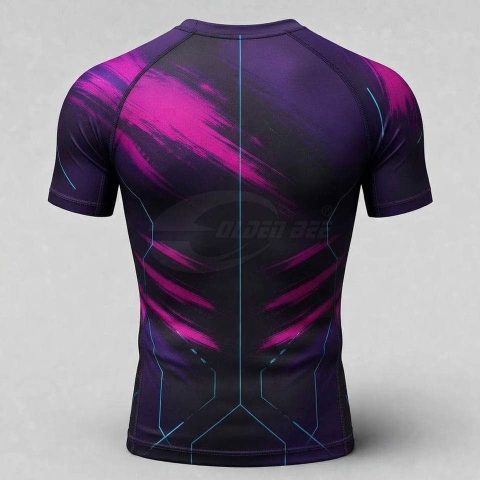 Men Sports Training Rash Guard Short Sleeve Stretch Fit Lightweight ...