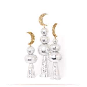 Adornos Festivos Musulmanes, Decoración Festiva para Eid, Tamaño Personalizado Disponible, Minarete de Mezquita Plateado - Product Image 3