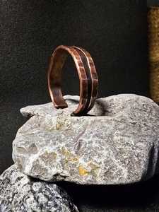 Belladec Women's Hand Forged Red <b>Copper</b> Cuff Bracelet Rustic Hammered Open <b>Bangle</b> Artisan Boho Statement Jewelry - Product Image 3