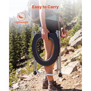 Portable Stainless Steel Camp Travel Toilet with Soft Seat 350 Lbs Weight Capacity for Adults and for <b>Camping</b> - Product Image 4