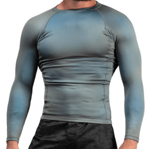 T-shirt de compression de sport personnalisé pour homme, haute qualité, 92 % polyester, 8 % élasthanne, respirant, séchage rapide, coupe longue et ajustée, tricoté - Product Image 1