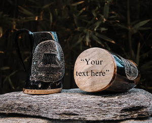 Modern 500ml High Quality Eco-Friendly Buffalo Horn Drinkware Mug Custom Size PC Classic Wine Handgrip Party <b>Christmas</b> - Product Image 5