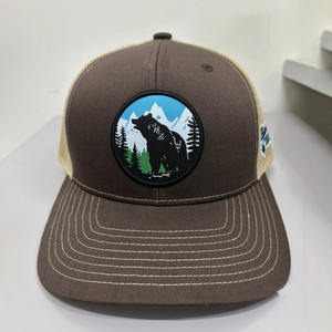Brown Trucker Hats Custom Woven Patch Embroidery 3D Logo Trucker <b>Caps</b> Adjustable <b>Hiking</b>, Cycling Outdoor Trucker <b>Caps</b> Wholesale - Product Image 1