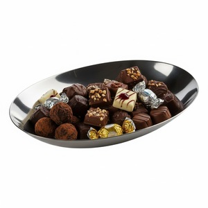 Plateau à chocolat rond en métal doré de qualité supérieure, fait main, pour hôtel, table, occasions spéciales - Product Image 1