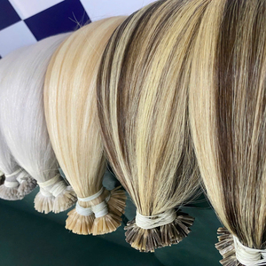 Extensiones de Cabello Humano Virgen Vietnamita Liso con Puntas de Queratina, Color Platino, Súper Doble Trama, Longitudes de 10 a 32 Pulgadas - Product Image 1
