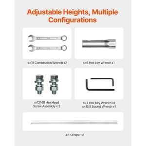 Set Barra Vibrante in Alluminio a 4 Tempi con Bordo Dritto da 4 Piedi, Motore Vibrante per Cemento con Altezza Regolabile per Finitura del Cemento - Product Image 6