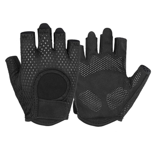 Gants de cyclisme en cuir demi-doigts de haute qualité avec fermeture auto-agrippante, unisexe, nouveau design, rembourrage en gel, antidérapants, pour vélo de route en extérieur - Product Image 2