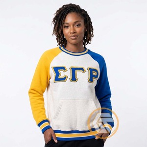 GREEK TREASURES เสื้อผ้าผู้หญิงคุณภาพสูงแบบสั่งทำพิเศษ Sigma Gamma Rho สำหรับฤดูใบไม้ร่วง/ฤดูหนาว ผ้าฝ้ายฟลีซเนื้อนุ่ม 500 กรัม ปักลาย - Product Image 4