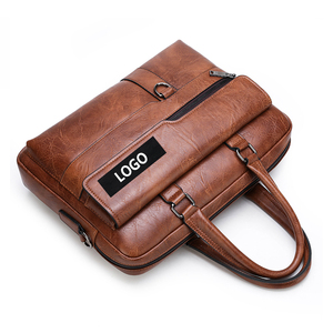 Sac de bureau grande capacité en cuir de vachette marron, multifonctionnel et portable, pour ordinateur portable – Vente en gros - Product Image 5