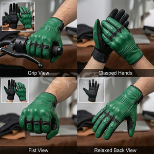 Premium Breathable Leather Cycling <b>Gloves</b> Full Finger Anti Slip Shockproof Cycling <b>Gloves</b> With <b>Touchscreen</b> Fingertip - Product Image 6