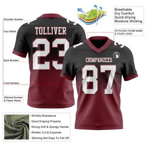 Jersey de Fútbol Americano Personalizado, Sublimación Completa, Ropa Deportiva para Equipos, Tela de Poliéster Interlock de Secado Rápido, Suministro de Fábrica OEM ODM - Product Image 2