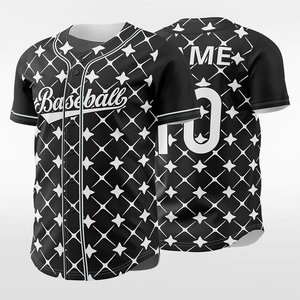 Sportswear Apparel Baseball Jersey Black Short Sleeve Softball Jerseys Button <b>Down</b> Fashionable Baseball Jersey OEM Serviced - Product Image 3