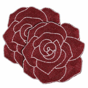 Nouvelle Arrivée Set de Table Perlé en Verre à Motif Floral Fait Main, Assiette de Présentation Perlée en Verre pour Mariage, Fête et Décoration Intérieure - Product Image 4