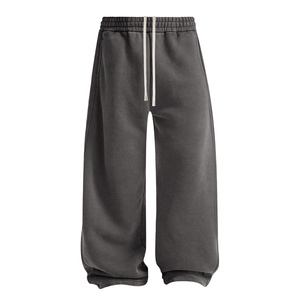 <b>Men's</b> Fleece Sweatpants Elastic Waist Drawstring Side Pockets Casual <b>Jogger</b> Pants Autumn Midweight Knitted <b>Black</b> - Product Image 1