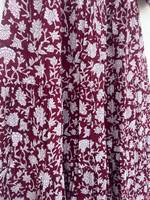 Robe longue rouge florale pour femme, robe d'été en coton, manches courtes, tenue bohème pour pique-nique et vacances