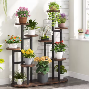 Multi Tier Wooden Metal Plant <b>Stand</b> Indoor Outdoor Flower <b>Pot</b> Display Shelf for Home Garden Balcony Decor - Product Image 2