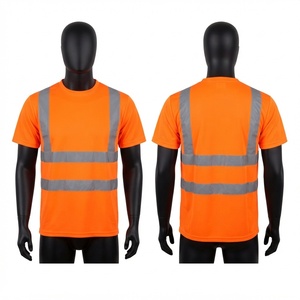 Premium 220g Cotton/Bamboo Fiber Work T-Shirt <b>Orange</b> <b>Hi</b> <b>Vis</b> Reflective Tape Safety Uniform Custom Front Breathable Anti-UV Quick - Product Image 1