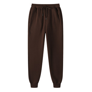 <b>Men's</b> <b>White</b> Elastic Waist Sweatpants Casual Knitted Midweight Plain Dyed Autumn Style With Side Pockets Drawstring Closure - Product Image 2