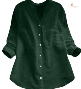 Nueva Camisa Casual de Algodón Tejido para Mujer con Bordado y Botones al Frente, Corte Regular, Temporada Primavera/Verano/Otoño, Directo de Fábrica - Product Image 1