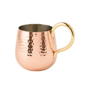 Mug à Moscow Mule en cuivre pur de style moderne, martelé, avec poignée en laiton, écologique, pour cocktails et bières - Product Image 5
