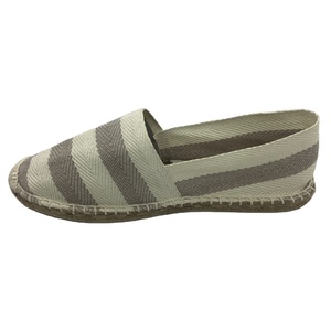 Bangladesh Goedkope Kleurrijke Single Stripe Tape Canvas Jute Espadrilles Fancy Casual Schoenen Nieuwe Trend Vrouwen Canvas Schoenen