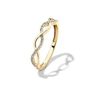 แหวนเพชรเลี้ยงในห้องปฏิบัติการ รับรองโดย IGI ทอง 14K ดีไซน์อินฟินิตี้ แบบเรียบหรู สำหรับหมั้นและแต่งงาน สามารถสวมซ้อนกันได้ เครื่องประดับชั้นดี สวยสง่า - Product Image 4