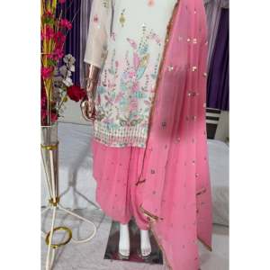 Conjunto Dupatta hermoso y parte inferior superior de ropa de fiesta para mujer de diseñador - Product Image 3