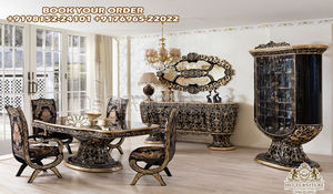 Meubles de table à manger de style classique pour villas de luxe Meubles de salle à manger de style baroque 6 places Acheter table à manger 6 places - Product Image 2