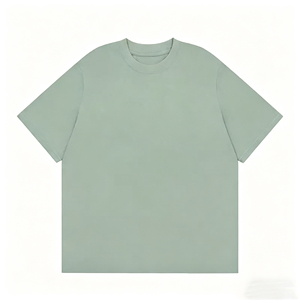 เสื้อยืดโอเวอร์ไซส์ผู้ชายสุดเทรนดี้ ผ้าฝ้าย 100% แขนสั้น คอกลม สีเทาล้วน สไตล์ลำลอง สตรีทแวร์ ผ้าเจอร์ซีย์ถัก ทรงหลวม ความยาวปกติ - Product Image 3