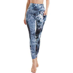 High Waist Solid Yoga <b>Leggings</b> <b>Pockets</b> Full Length Spandex Polyester Four-Way Stretch Seamless Contrast Stitch Women's - Product Image 1