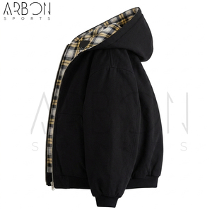 เสื้อฮู้ดดี้ผ้าฝ้ายคุณภาพสูง ซิปเต็มตัว กันลม สไตล์ลำลอง สตรีทแวร์ หนานุ่ม ทันสมัย คลาสสิก สำหรับคนเมือง แบบสองด้าน - Product Image 3