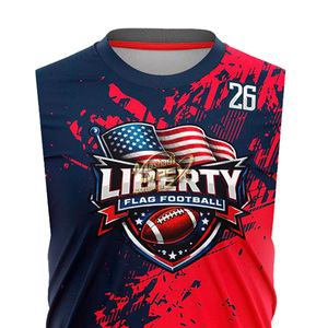 Customized any design in flag football uniforms SMK - 7v7 New men <b>compression</b> sleeveless 7v7 football uniforms sublimated 7v7 - Product Image 5