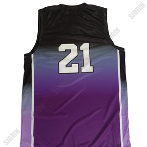 Ensemble de maillot et short de basket-ball respirant personnalisé SIBRIN, sublimé |   Concevez votre nom et votre numéro d'équipe |   100% polyester - Product Image 5