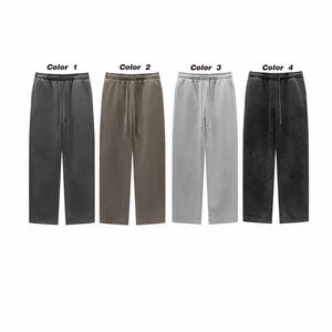 2024 Winter Solid Color 345 GSM Fleece Cotton Polyester Narrow Bottom Men's Sports Pants <b>Oversize</b> <b>Sweatpants</b> for Men - Product Image 4