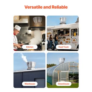 Ventilatore di scarico commerciale da 612 CFM per cucine professionali e food truck - 0.25HP 180W con aspirazione diretta per cappe e tettoie - Product Image 6