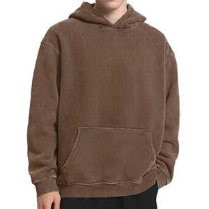Sweat à capuche unisexe vintage délavé à l'acide, en molleton épais vierge, pour impression personnalisée et broderie, fournisseur OEM ODM - Product Image 5