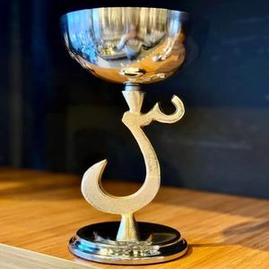 Brûleur d'encens en bois de santal décoratif pour la maison, anti-odeur, en acier inoxydable poli, style lettre arabe, Bakhoor, toutes saisons - Product Image 2