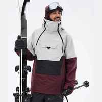 Parka d'hiver unisexe à capuche bicolore avec fermeture à boutons-pression, poches utilitaires et poignets ajustables pour le froid