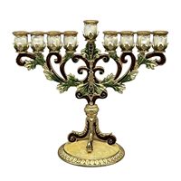 Chandelier à 9 branches de style antique en métal, porte-bougie antique pour une décoration festive et spirituelle