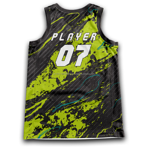 Personalizado de los hombres de malla de poliéster reversible con cuello en V Jersey Shorts Set Transpirable College Basketball Wear con impreso Jersey Shorts - Product Image 2