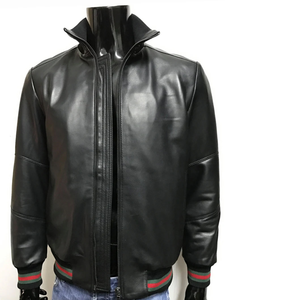 Blouson en cuir tendance pour homme, coupe ajustée, style streetwear, printemps, à capuche, avec plumes, OEM, marque privée, export en gros - Product Image 3