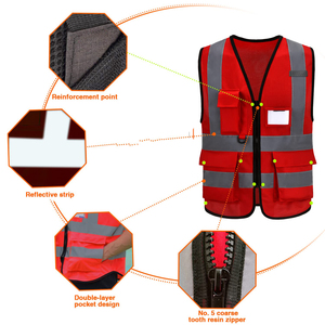 Gilet de sécurité réfléchissant avec plusieurs poches - Gilet de travail d'hiver haute visibilité durable pour la construction - Product Image 4